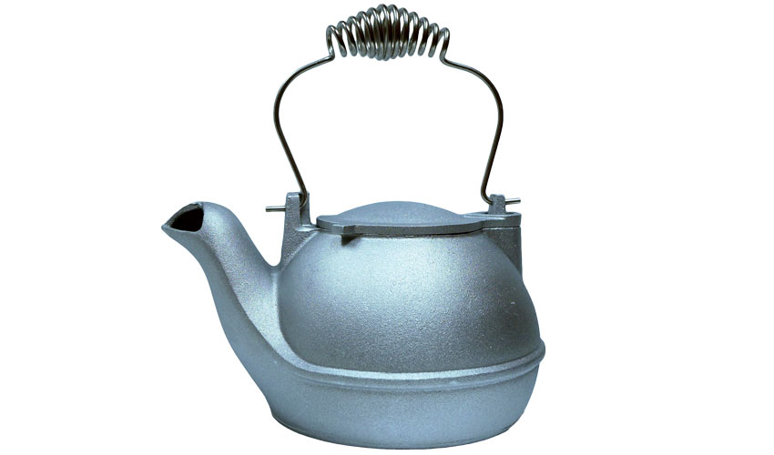 Silver kettle with chrome handle