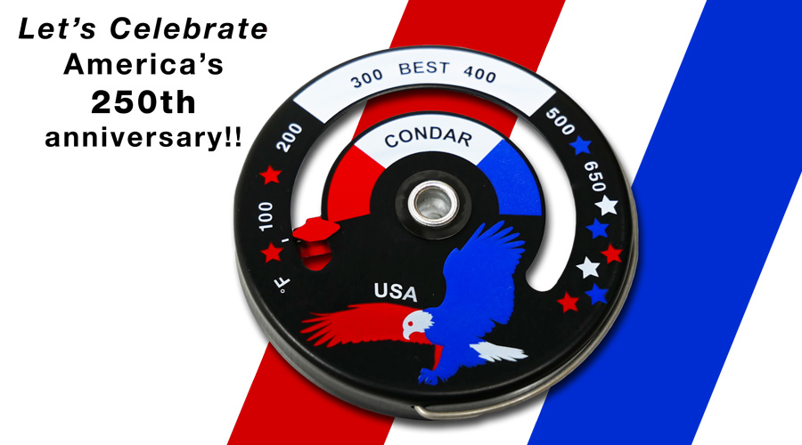 The new Eagle stovepipe thermometer is quality-made in our USA factory in Columbus, North Carolina. The new Eagle stovepipe thermometer is quality-made in our USA factory in Columbus, North Carolina.